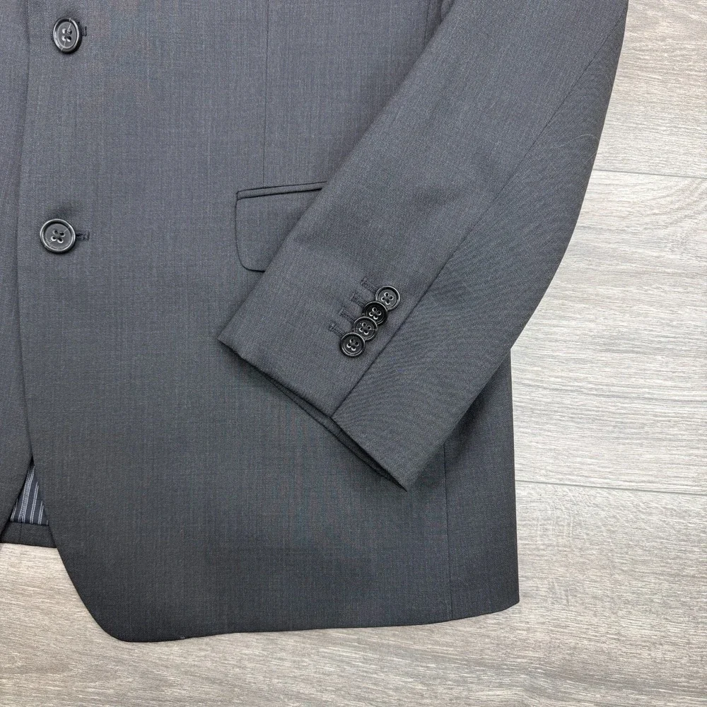 Banana Republic Marzotto Italy Wool Blazer Mens 42R Charcoal Sport Coat Jacket